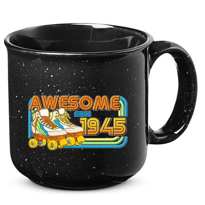 Retro Roller Skates Awesome Since 1945 80th Birthday 15oz Campfire Ceramic Mug