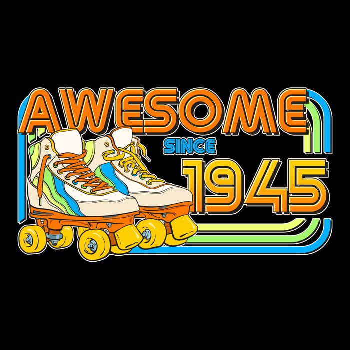 Retro Roller Skates Awesome Since 1945 80th Birthday Tank Top