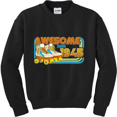 Retro Roller Skates Awesome Since 1945 80th Birthday Kids Sweatshirt