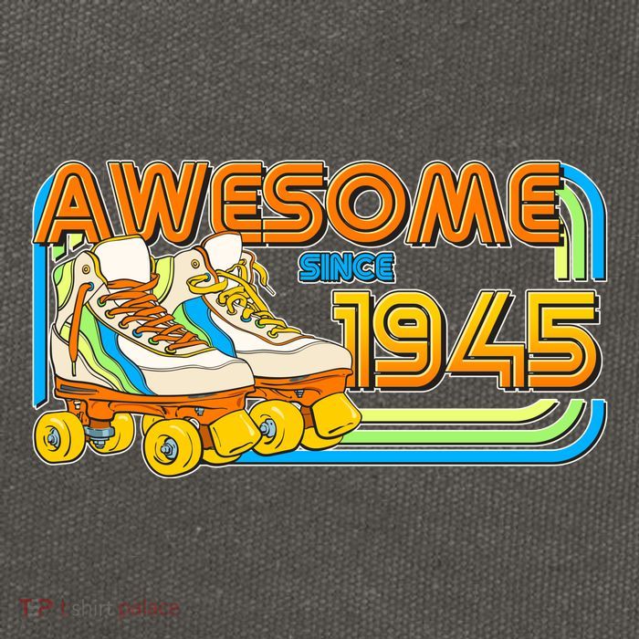 Retro Roller Skates Awesome Since 1945 80th Birthday Cotton Canvas Backpack