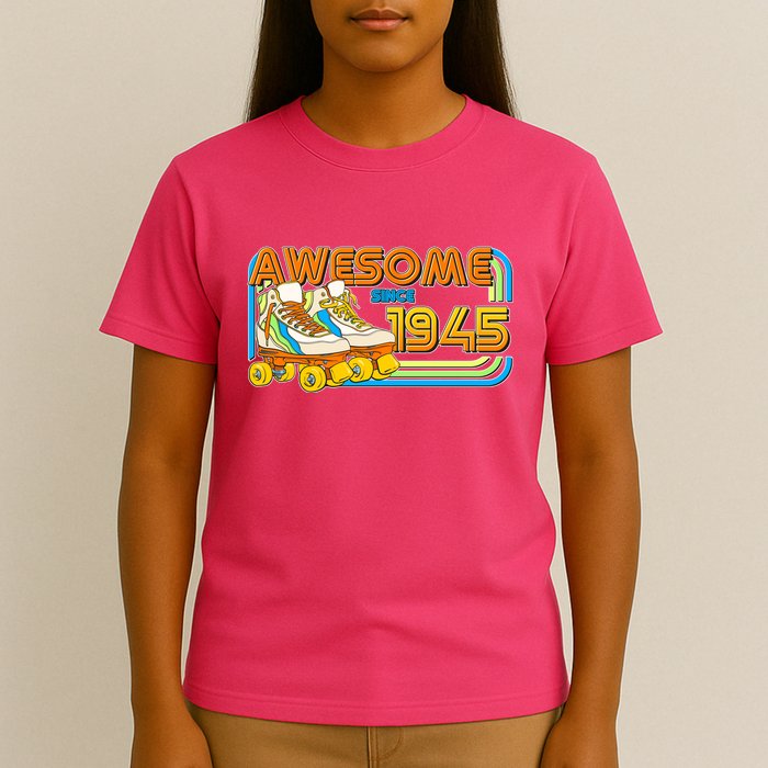 Retro Roller Skates Awesome Since 1945 80th Birthday T-Shirt