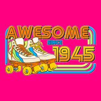 Retro Roller Skates Awesome Since 1945 80th Birthday Poster