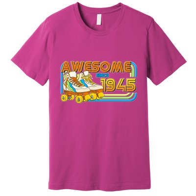 Retro Roller Skates Awesome Since 1945 80th Birthday Premium T-Shirt