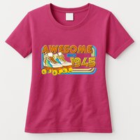 Retro Roller Skates Awesome Since 1945 80th Birthday Womens T-Shirt