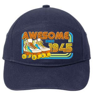 Retro Roller Skates Awesome Since 1945 80th Birthday 7-Panel Snapback Hat