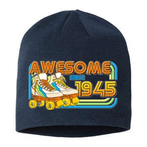 Retro Roller Skates Awesome Since 1945 80th Birthday Sustainable Beanie