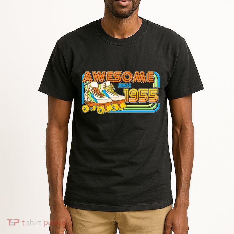Retro Roller Skates Awesome Since 1955 70th Birthday Tall T-Shirt