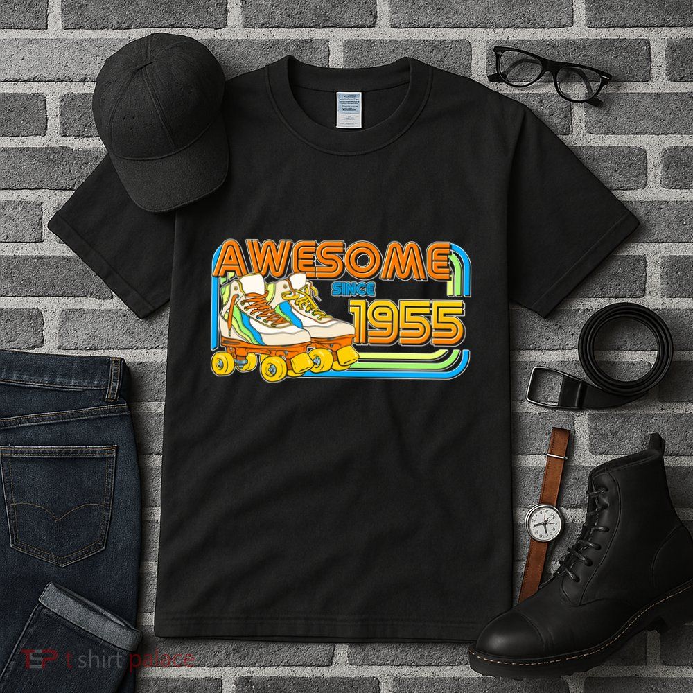 Retro Roller Skates Awesome Since 1955 70th Birthday Tall T-Shirt