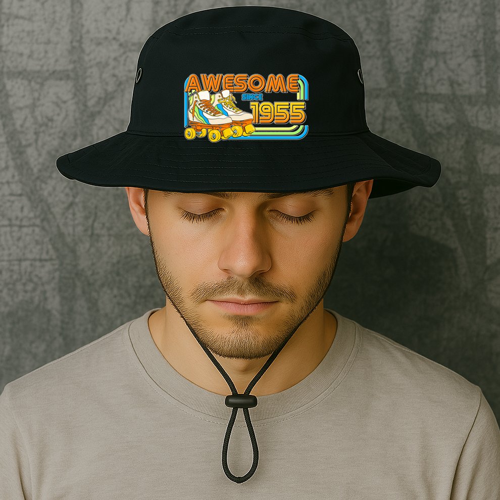 Retro Roller Skates Awesome Since 1955 70th Birthday Bucket Hat