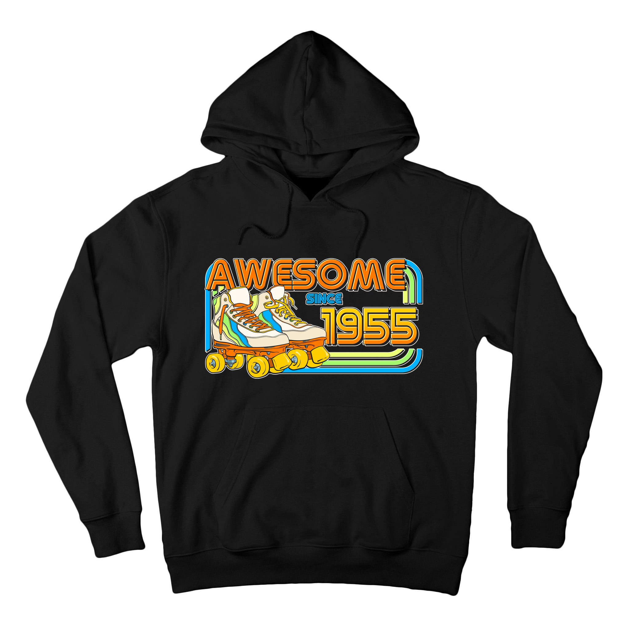 Retro Roller Skates Awesome Since 1955 70th Birthday Tall Hoodie