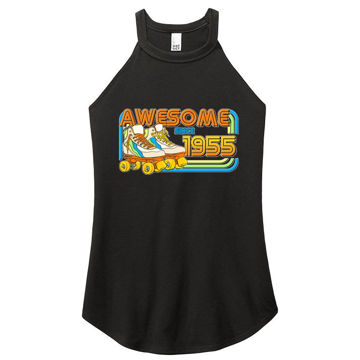 Retro Roller Skates Awesome Since 1955 70th Birthday Women's Perfect Tri Rocker Tank