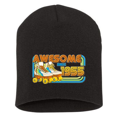 Retro Roller Skates Awesome Since 1955 70th Birthday Short Acrylic Beanie