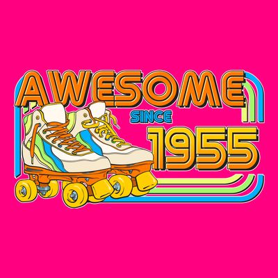 Retro Roller Skates Awesome Since 1955 70th Birthday T-Shirt
