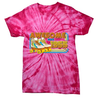 Retro Roller Skates Awesome Since 1955 70th Birthday Tie-Dye T-Shirt
