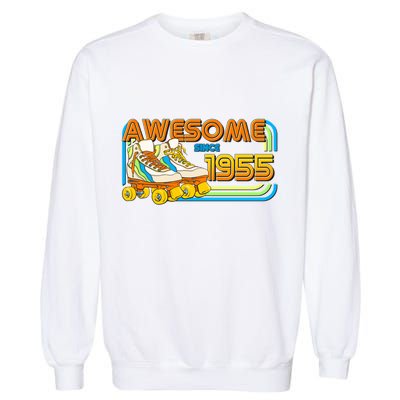 Retro Roller Skates Awesome Since 1955 70th Birthday Garment-Dyed Sweatshirt