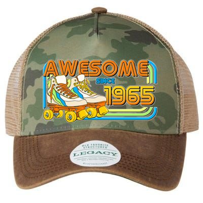 Retro Roller Skates Awesome Since 1965 60th Birthday Legacy Tie Dye Trucker Hat