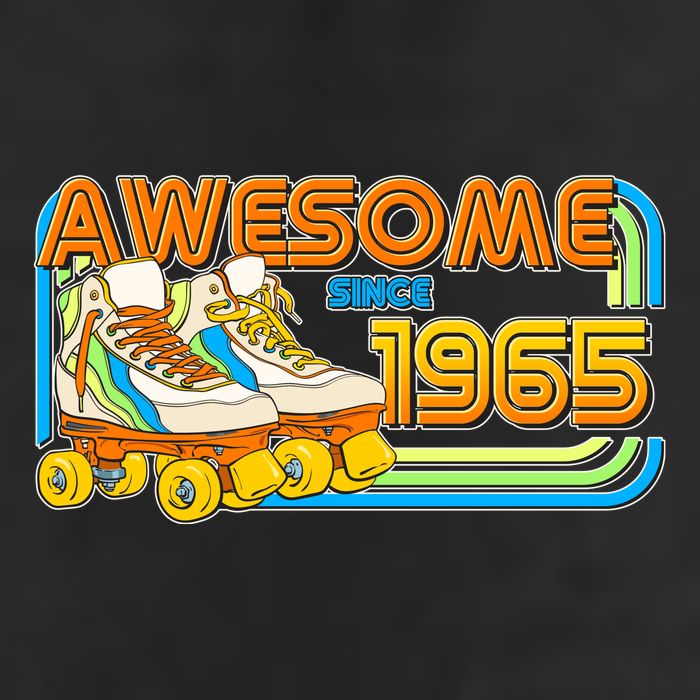 Retro Roller Skates Awesome Since 1965 60th Birthday Golf Towel