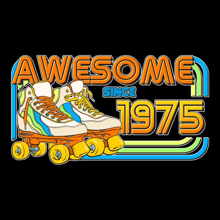 Retro Roller Skates Awesome Since 1975 50th Birthday Cooling Performance Crew T-Shirt