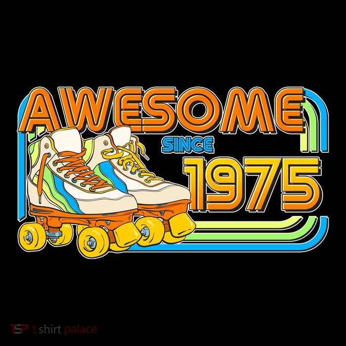 Retro Roller Skates Awesome Since 1975 50th Birthday Tall T-Shirt