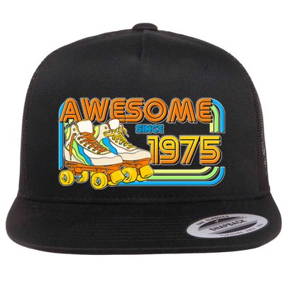 Retro Roller Skates Awesome Since 1975 50th Birthday Flatbill Hat