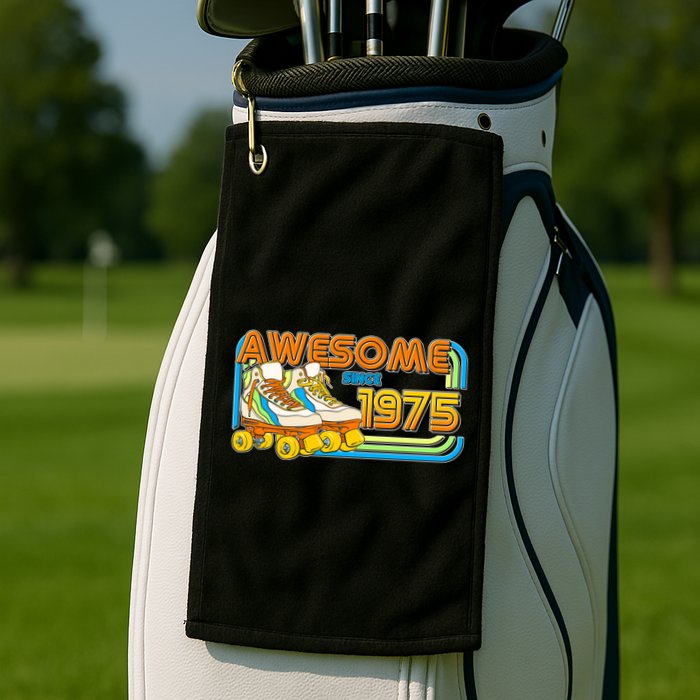 Retro Roller Skates Awesome Since 1975 50th Birthday Golf Towel