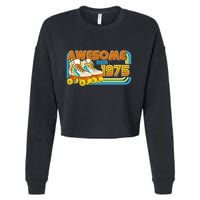 Retro Roller Skates Awesome Since 1975 50th Birthday Cropped Pullover Crew