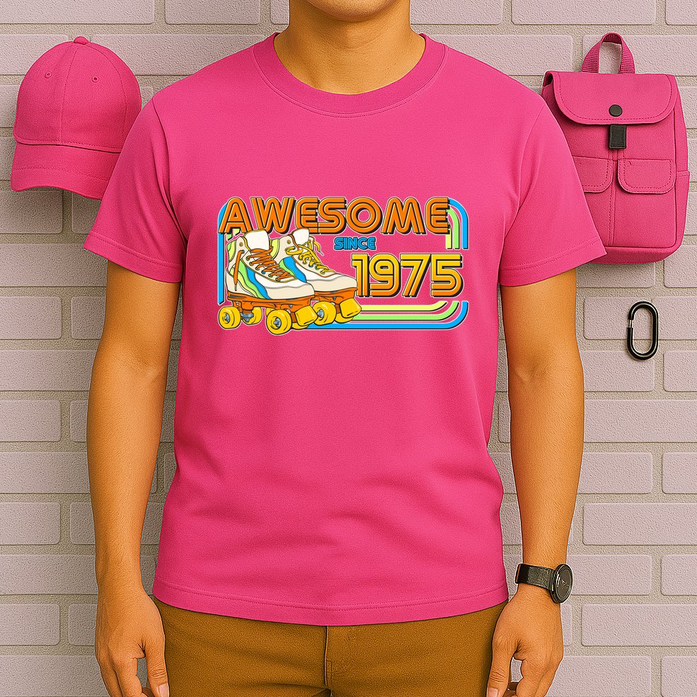 Retro Roller Skates Awesome Since 1975 50th Birthday T-Shirt