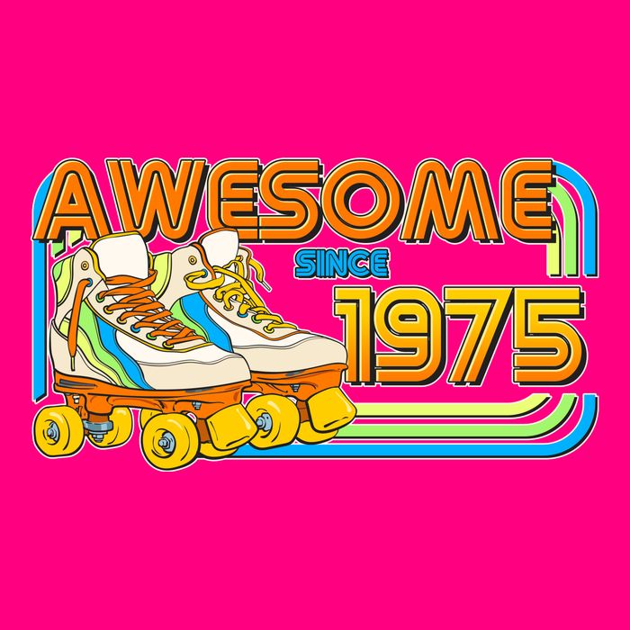 Retro Roller Skates Awesome Since 1975 50th Birthday T-Shirt