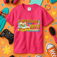 Retro Roller Skates Awesome Since 1975 50th Birthday Kids T-Shirt