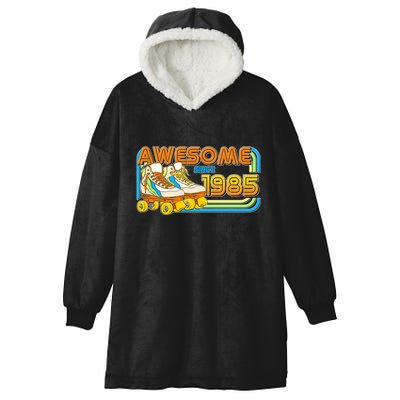 Retro Roller Skates Awesome Since 1985 40th Birthday Hooded Wearable Blanket