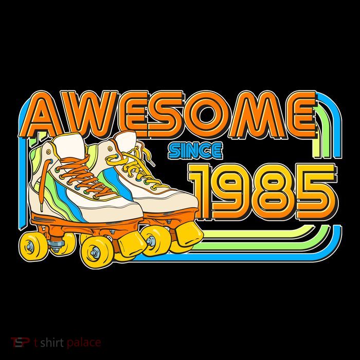Retro Roller Skates Awesome Since 1985 40th Birthday Drawstring Bag