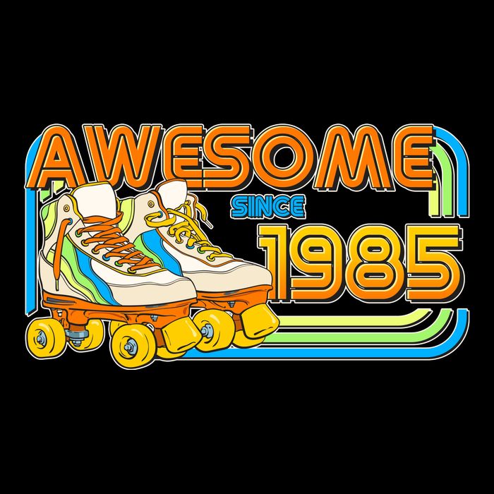 Retro Roller Skates Awesome Since 1985 40th Birthday Mesh Reversible Basketball Jersey Tank