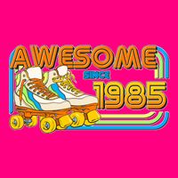Retro Roller Skates Awesome Since 1985 40th Birthday Button
