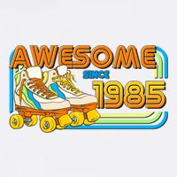 Retro Roller Skates Awesome Since 1985 40th Birthday Garment-Dyed Sweatshirt