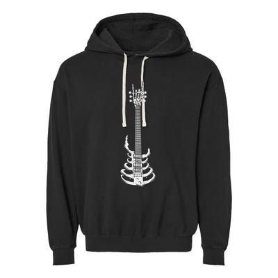 Rock & Roll Skeleton Guitar Music Lover Rockstar Garment-Dyed Fleece Hoodie