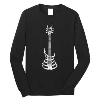 Rock & Roll Skeleton Guitar Music Lover Rockstar Long Sleeve Shirt