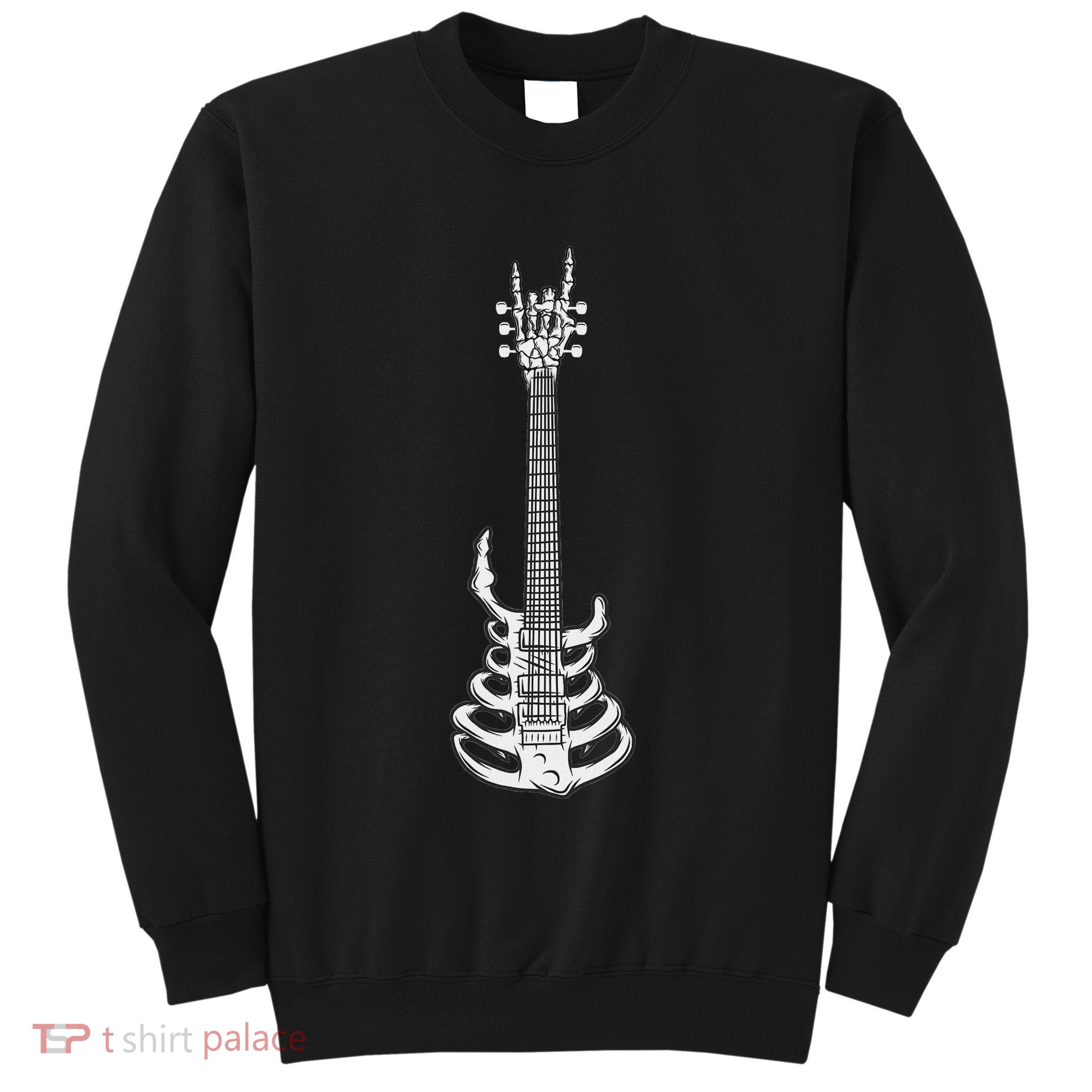 Rock & Roll Skeleton Guitar Music Lover Rockstar Sweatshirt