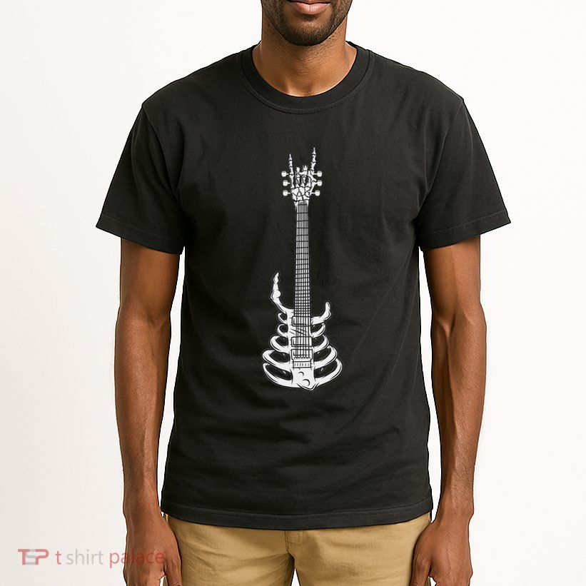Rock & Roll Skeleton Guitar Music Lover Rockstar Tall T-Shirt