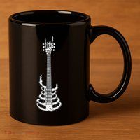 Rock & Roll Skeleton Guitar Music Lover Rockstar 11oz C Handle Ceramic Mug