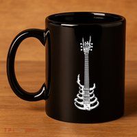 Rock & Roll Skeleton Guitar Music Lover Rockstar 11oz C Handle Ceramic Mug