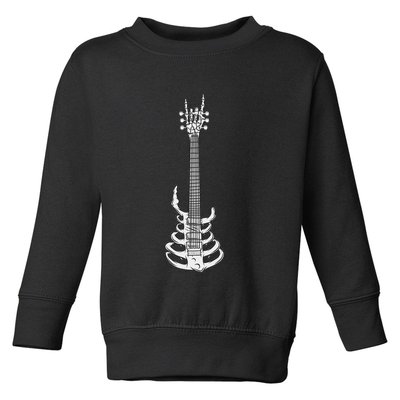 Rock & Roll Skeleton Guitar Music Lover Rockstar Toddler Sweatshirt