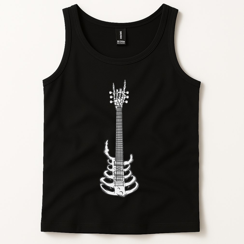 Rock & Roll Skeleton Guitar Music Lover Rockstar Tank Top