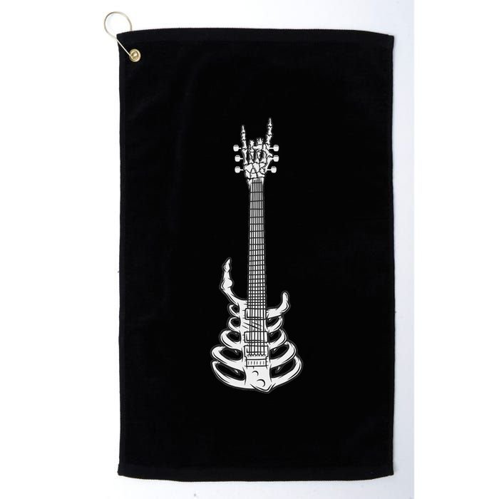 Rock & Roll Skeleton Guitar Music Lover Rockstar Golf Towel