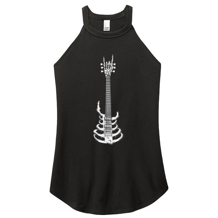 Rock & Roll Skeleton Guitar Music Lover Rockstar Women's Perfect Tri Rocker Tank