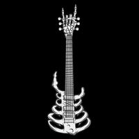 Rock & Roll Skeleton Guitar Music Lover Rockstar Short Acrylic Beanie