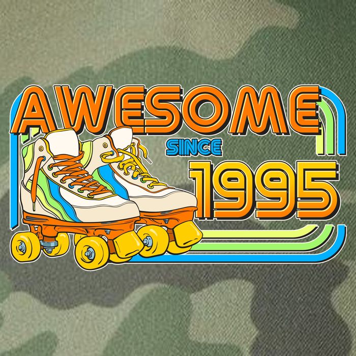 Retro Roller Skates Awesome Since 1995 30th Birthday Legacy Tie Dye Trucker Hat