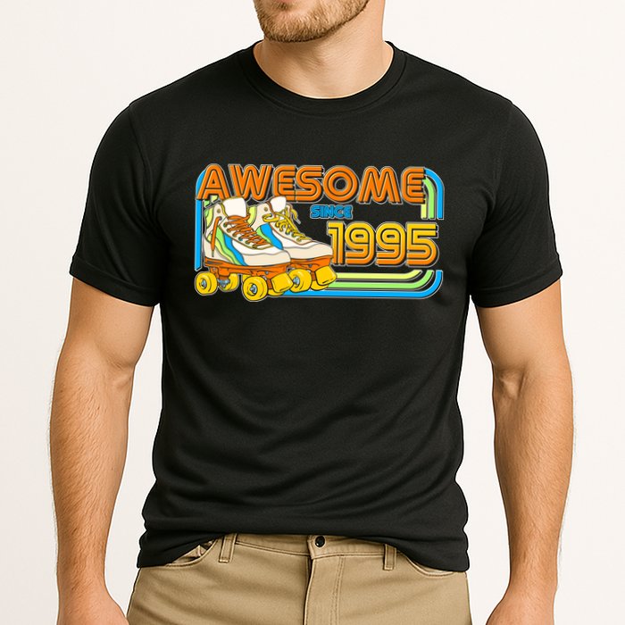 Retro Roller Skates Awesome Since 1995 30th Birthday Cooling Performance Crew T-Shirt