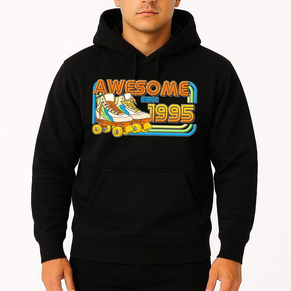 Retro Roller Skates Awesome Since 1995 30th Birthday Hoodie