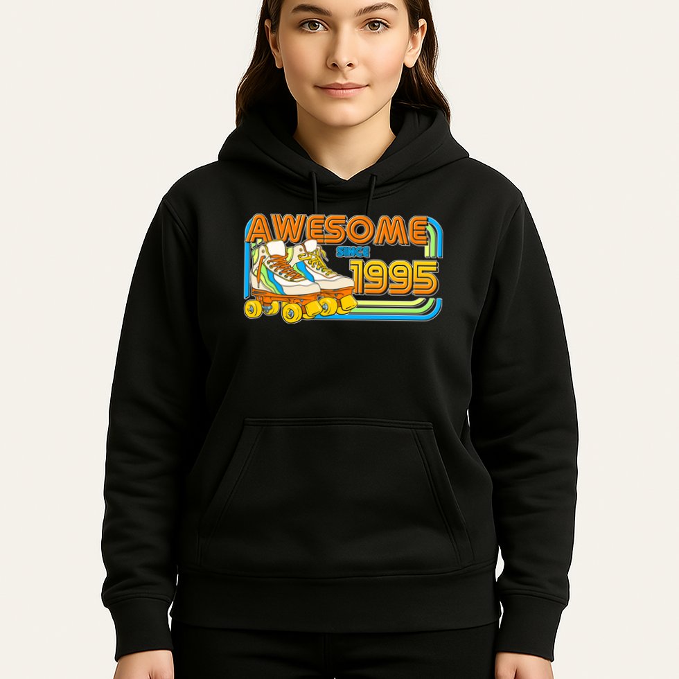 Retro Roller Skates Awesome Since 1995 30th Birthday Hoodie