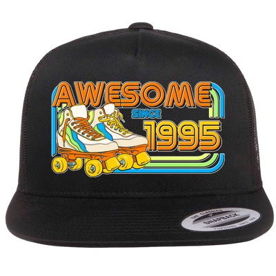Retro Roller Skates Awesome Since 1995 30th Birthday Flatbill Hat